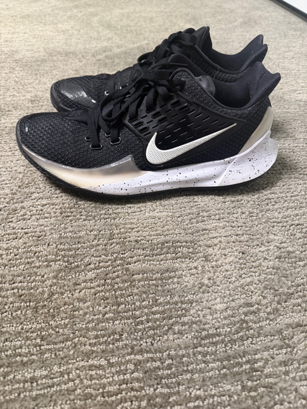 Nike Kyrie Low 2  Black Basketball Sneakers with White Accents